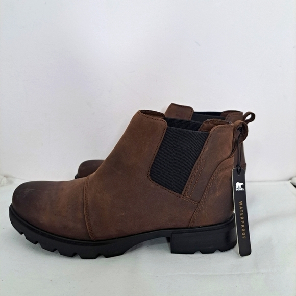 Sorel Emelie III chelsea waterproof boot brown 7 NWT - Picture 6 of 10